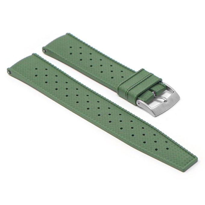 fk6.11 Angle Green DASSARI Classic Tropical Style FKM Rubber Watch Band Strap 20mm 22mm