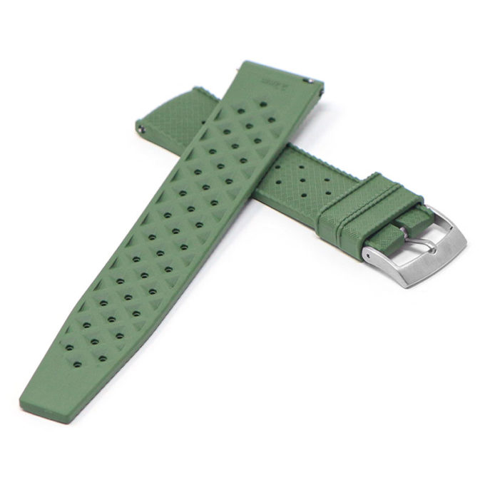 fk6.11 Cross Green DASSARI Classic Tropical Style FKM Rubber Watch Band Strap 20mm 22mm