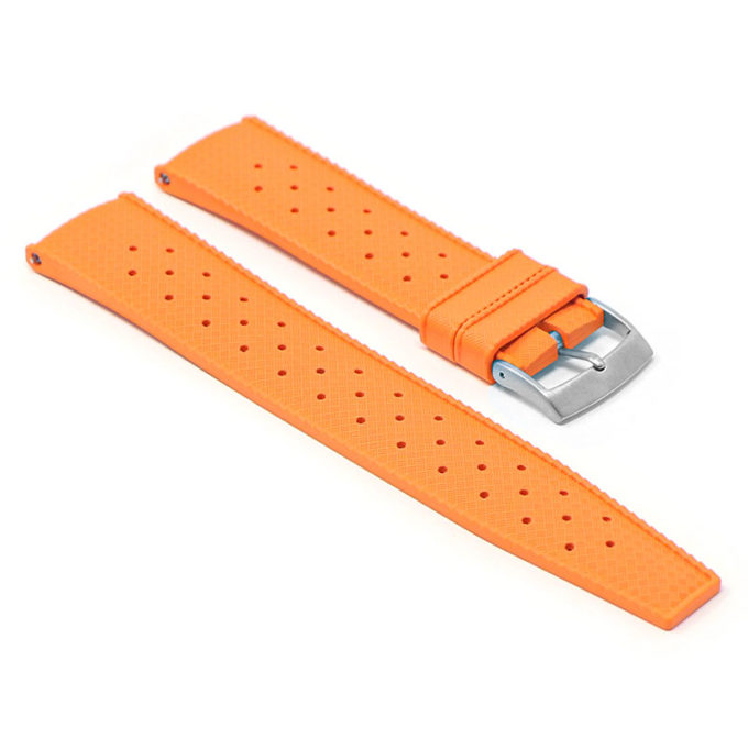 fk6.12 Angle Orange DASSARI Classic Tropical Style FKM Rubber Watch Band Strap 20mm 22mm