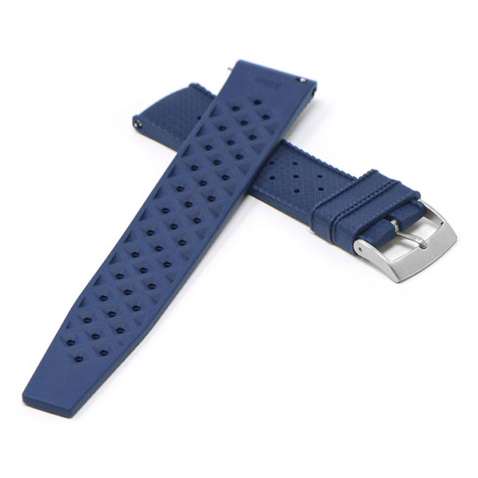fk6.5 Cross Blue DASSARI Classic Tropical Style FKM Rubber Watch Band Strap 20mm 22mm