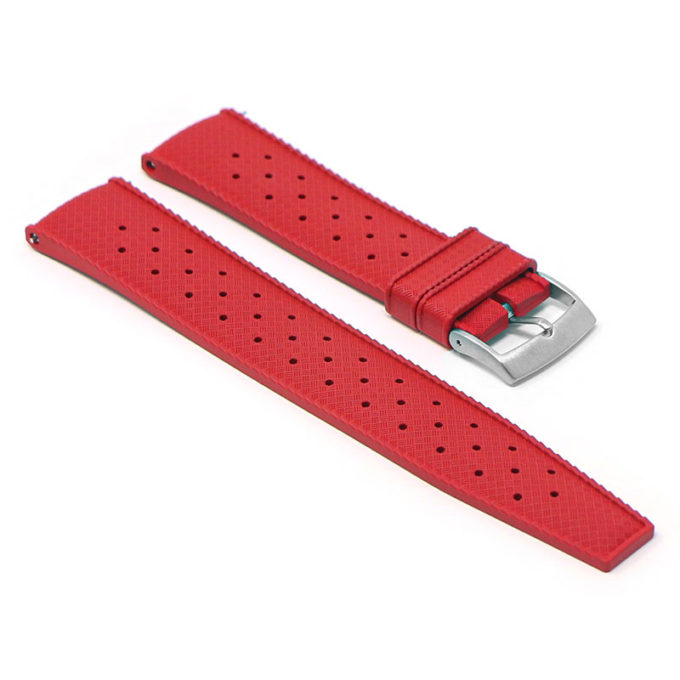 fk6.6 Angle Red DASSARI Classic Tropical Style FKM Rubber Watch Band Strap 20mm 22mm