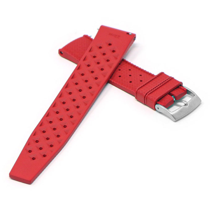 fk6.6 Cross Red DASSARI Classic Tropical Style FKM Rubber Watch Band Strap 20mm 22mm