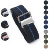 nt6.1.5 Gallery Black & Blue StrapsCo Elastic Nylon NATO Watch Band Strap Buckle 20mm 22mm