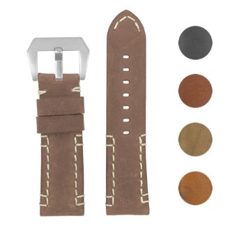 p618.2 Main Brown DASSARI Vagabond Hand Stitched Leather Watch Band Strap 22mm 24mm 26mm