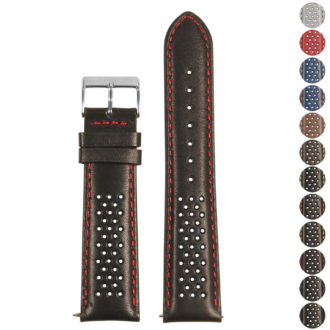 st22.1.6 Gallery Black & Red Perforated Rally Watch Band Strap
