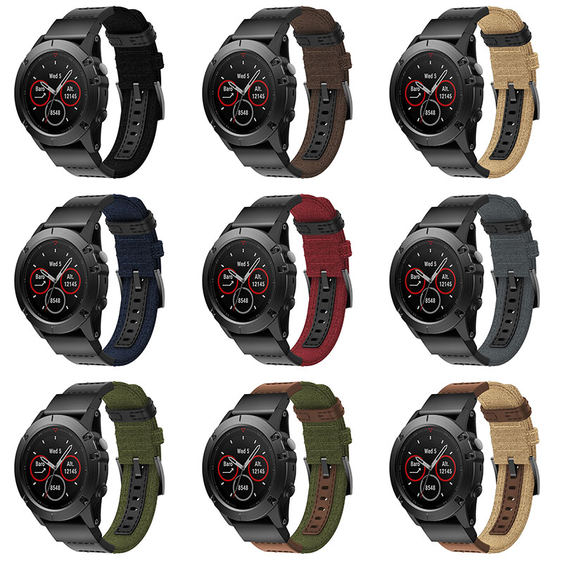 Rugged Canvas Band For Garmin Fenix 5X & 5X Plus | StrapsCo