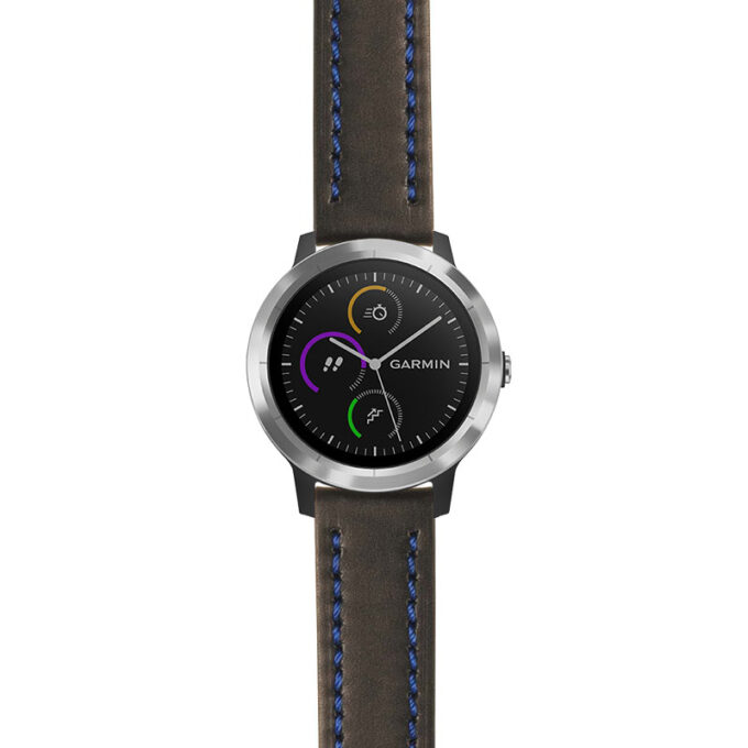 g.viv3.st23 Main Black & Blue StrapsCo Heavy Duty Mens Leather Watch Band Strap 20mm
