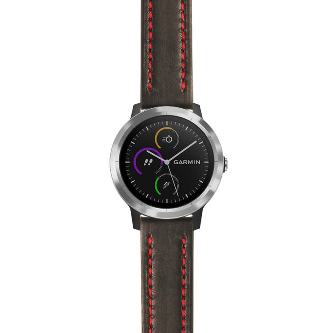 g.viv3.st23 Main Black & Red StrapsCo Heavy Duty Mens Leather Watch Band Strap 20mm