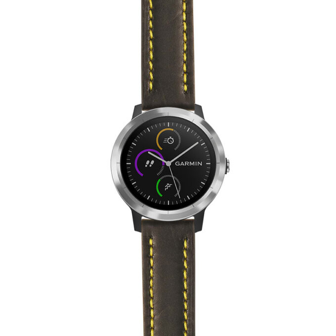 g.viv3.st23 Main Black & Yellow StrapsCo Heavy Duty Mens Leather Watch Band Strap 20mm