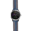 g.viv3.st23 Main Blue & Orange StrapsCo Heavy Duty Mens Leather Watch Band Strap 20mm