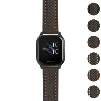 g.vsq.st25 Gallery Black & Red StrapsCo Heavy Duty Carbon Fiber Watch Strap 20mm