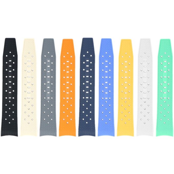 bs2 All Color StrapsCo Fitted Textured Rubber Watch Band Strap For Blancpain x Swatch Fifty Fathoms