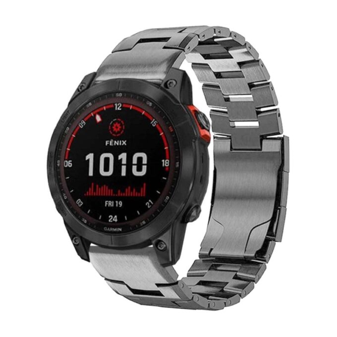 g.m14.gb Main Grey StrapsCo Vented Titanium Bracelet for Garmin Quickfit 22 Quickfit26