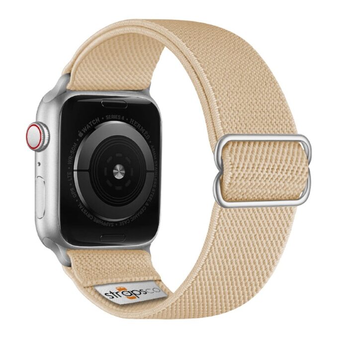 ny100.17.ss Back Khaki StrapsCo Nylon Stretch Watch Band Strap For Apple Watch 38mm 40mm 41mm 42mm 44mm 45mm 49mm