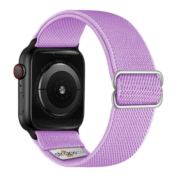 ny100.18b.mb Back Lavender StrapsCo Nylon Stretch Watch Band Strap For Apple Watch 38mm 40mm 41mm 42mm 44mm 45mm 49mm