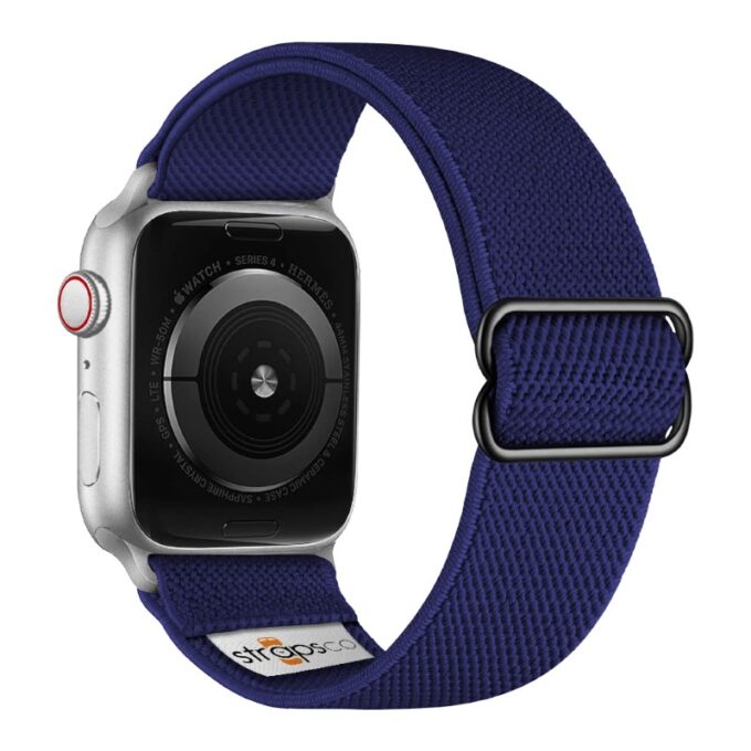 ny100.5.ss Back Blue StrapsCo Nylon Stretch Watch Band Strap For Apple Watch 38mm 40mm 41mm 42mm 44mm 45mm 49mm