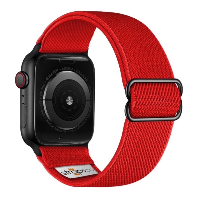 ny100.6.mb Back Red StrapsCo Nylon Stretch Watch Band Strap For Apple Watch 38mm 40mm 41mm 42mm 44mm 45mm 49mm