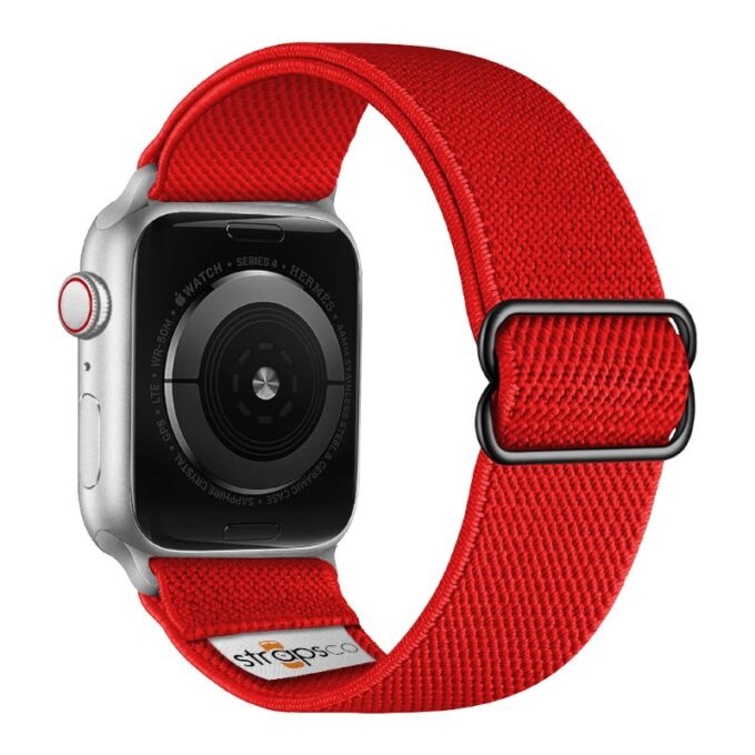 ny100.6.ss Back Red StrapsCo Nylon Stretch Watch Band Strap For Apple Watch 38mm 40mm 41mm 42mm 44mm 45mm 49mm