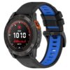 g.r80.1.5 Front Black & Blue StrapsCo Colorblock Endurance Watch Band Strap for Garmin Fenix 7 Pro 7S Pro 7X Pro