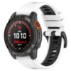 g.r80.22.1 Front White & Black StrapsCo Colorblock Endurance Watch Band Strap for Garmin Fenix 7 Pro 7S Pro 7X Pro