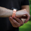 g.m11 Creative Oyster Style Bracelet For Garmin Fenix 6 Rose Gold